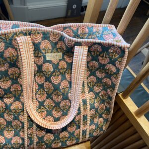 Teal Blossom Tote